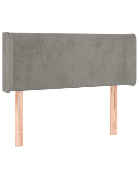 Testiera Grigio Chiaro a LED 103x16x78/88 cm in Velluto