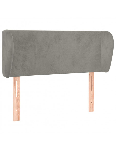 Testiera ad Orecchio Grigio Chiaro 103x23x78/88 cm in Velluto
