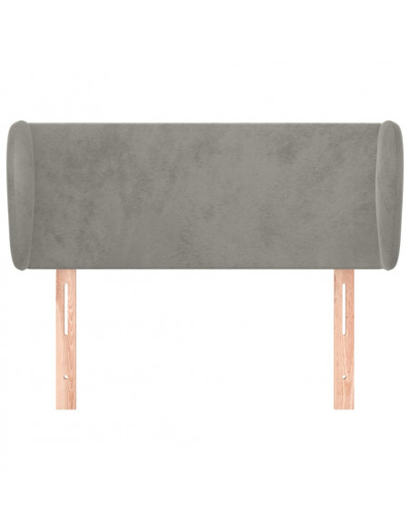 Testiera ad Orecchio Grigio Chiaro 103x23x78/88 cm in Velluto