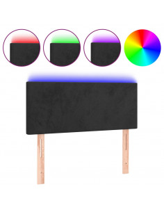 Testiera a LED Nera 100x5x78/88 cm in Velluto 2