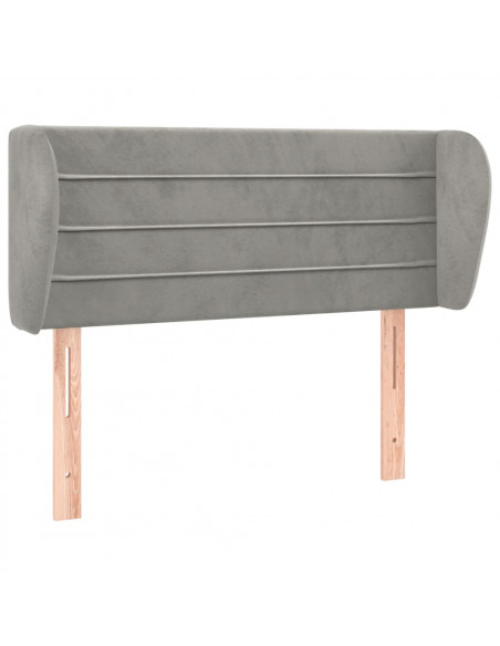 Testiera ad Orecchio Grigio Chiaro 83x23x78/88 cm in Velluto
