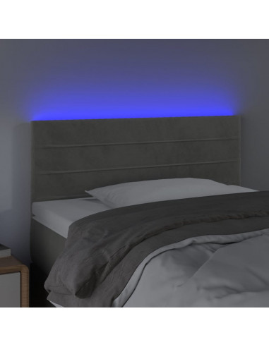 Testiera a LED Grigio Chiaro 80x5x78/88 cm in Velluto