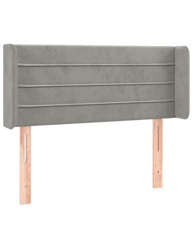 Testiera a LED Grigio Chiaro 83x16x78/88 cm in Velluto