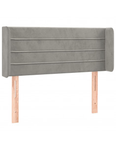 Testiera ad Orecchio Grigio Chiaro 83x16x78/88 cm in Velluto 2