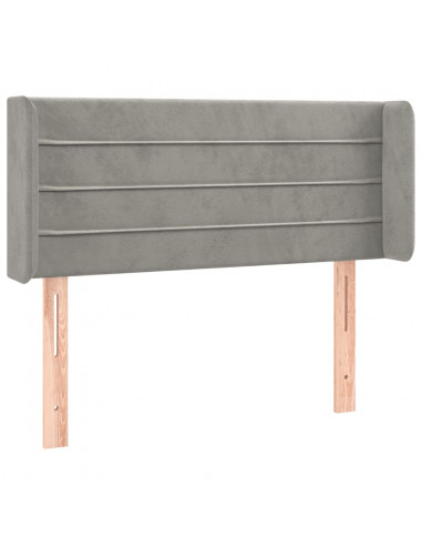 Testiera ad Orecchio Grigio Chiaro 83x16x78/88 cm in Velluto