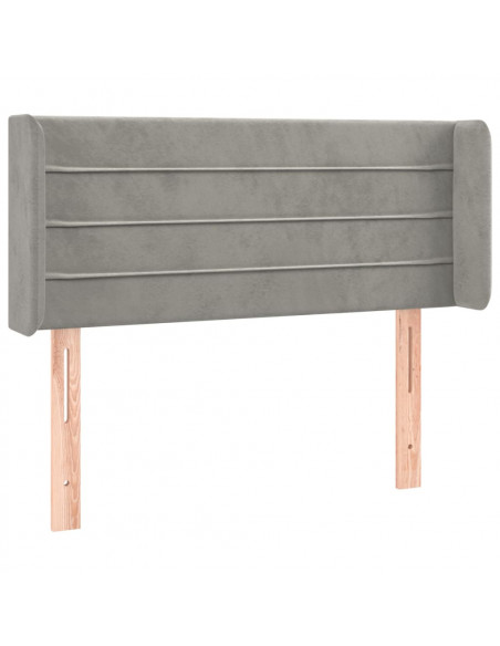 Testiera ad Orecchio Grigio Chiaro 83x16x78/88 cm in Velluto