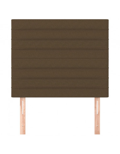 Testiera 2 pz Marrone Scuro 90x5x78/88 cm in Tessuto