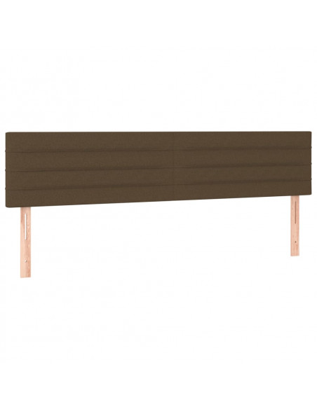 Testiera 2 pz Marrone Scuro 90x5x78/88 cm in Tessuto