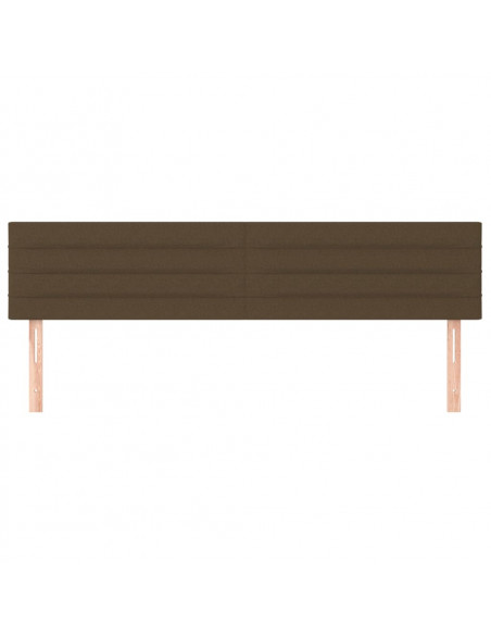 Testiera 2 pz Marrone Scuro 90x5x78/88 cm in Tessuto