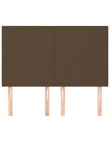 Testiere 4 pz Marrone Scuro 72x5x78/88 cm in Tessuto