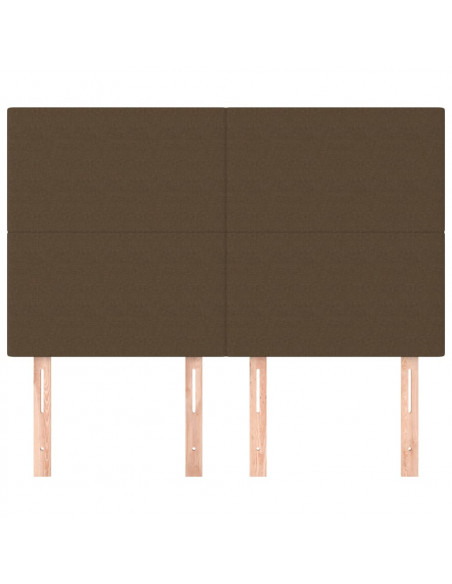 Testiere 4 pz Marrone Scuro 72x5x78/88 cm in Tessuto