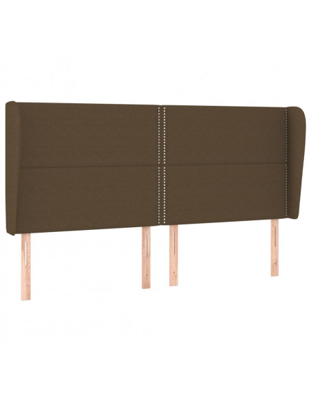 Testiera ad Orecchio Marrone Scuro 203x23x118/128 cm in Tessuto