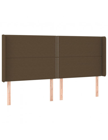 Testiera ad Orecchio Marrone Scuro 203x16x118/128 cm in Tessuto