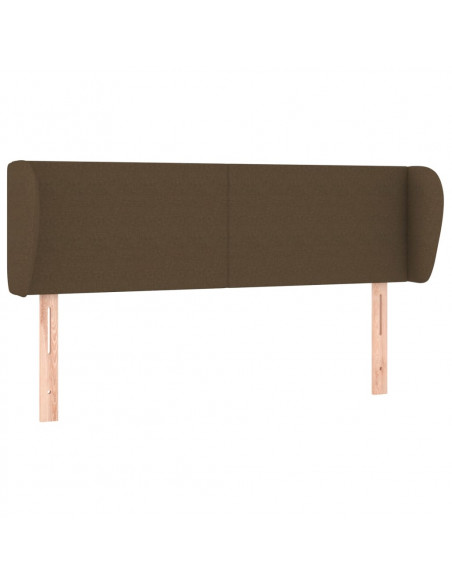 Testiera ad Orecchio Marrone Scuro 147x23x78/88 cm in Tessuto