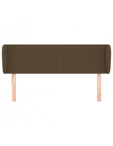 Testiera ad Orecchio Marrone Scuro 147x23x78/88 cm in Tessuto