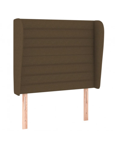 Testiera ad Orecchio Marrone Scuro 93x23x118/128 cm in Tessuto