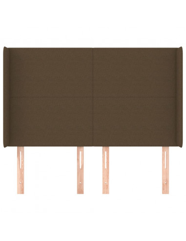 Testiera ad Orecchio MarroneScuro147x16x118/128cm inTessuto