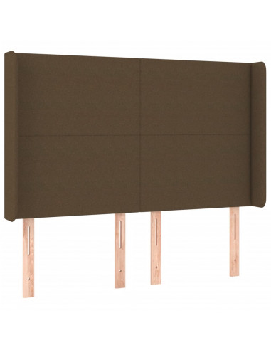 Testiera a LED MarroneScuro147x16x118/128cm inTessuto