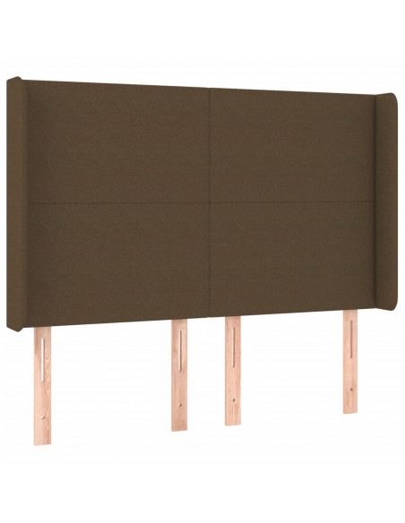 Testiera a LED MarroneScuro147x16x118/128cm inTessuto