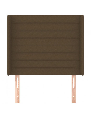 Testiera ad Orecchio Marrone Scuro 93x16x118/128 cm in Tessuto