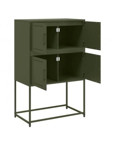 Credenza Verde Oliva 68,5x38,5x107 cm in Acciaio