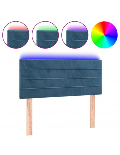 Testiera a LED Blu Scuro 100x5x78/88 cm in Velluto 2