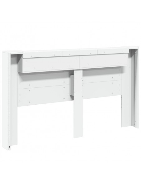 Testiera con Contenitore a LED Bianca 180x16,5x103,5 cm