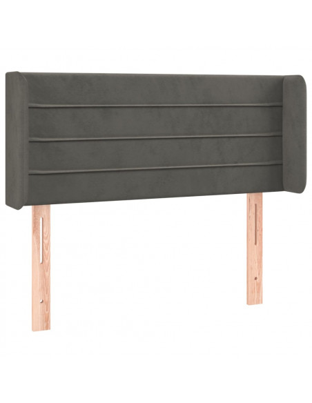 Testiera ad Orecchio Grigio Scuro 103x16x78/88 cm in Velluto