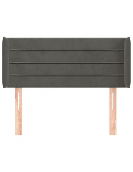 Testiera ad Orecchio Grigio Scuro 103x16x78/88 cm in Velluto