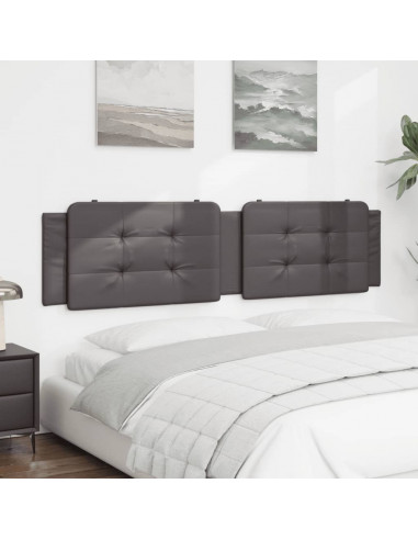 Cuscino Testiera Grigio 200 cm in Similpelle
