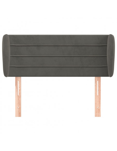 Testiera ad Orecchio Grigio Scuro 103x23x78/88 cm in Velluto