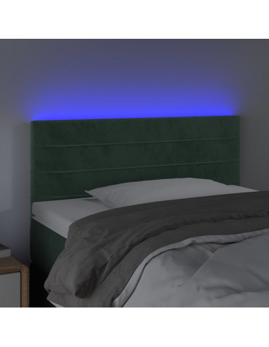 Testiera a LED Verde Scuro 100x5x78/88 cm in Velluto