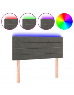 Testiera a LED Grigio Scuro 100x5x78/88 cm in Velluto 2