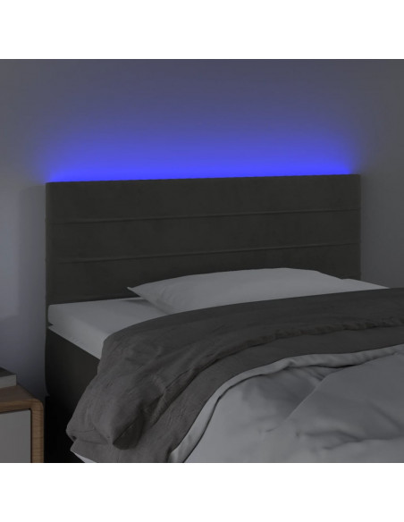 Testiera a LED Grigio Scuro 100x5x78/88 cm in Velluto
