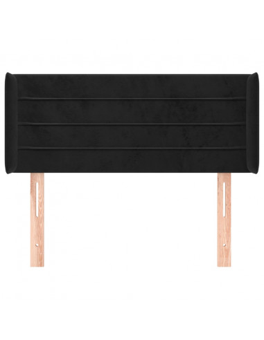 Testiera ad Orecchio Nera 103x16x78/88 cm in Velluto