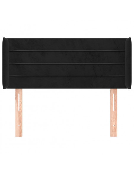 Testiera ad Orecchio Nera 103x16x78/88 cm in Velluto