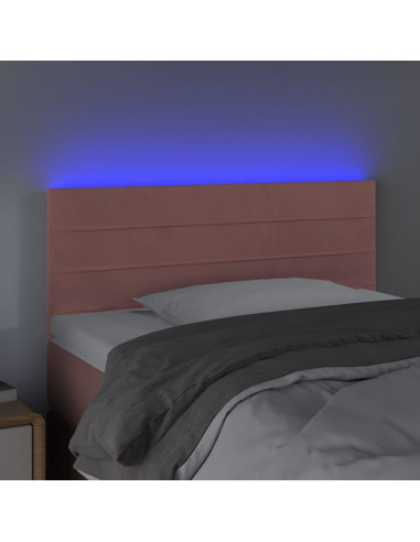 Testiera a LED Rosa 100x5x78/88 cm in Velluto