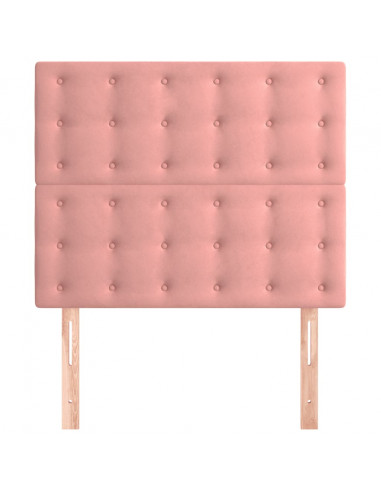 Testiera 2 pz Rosa 90x5x78/88 cm in Velluto