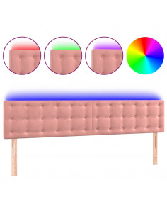 Testiera a LED Rosa 180x5x78/88 cm in Velluto 2