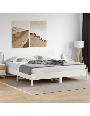 Testiera Bianca 180 cm in Legno Massello di Pino