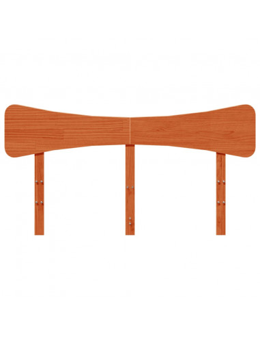 Testiera Marrone Cera 160 cm in Legno Massello di Pino