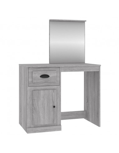 Toeletta Specchio Grigio Sonoma 90x50x132,5cm Legno Multistrato