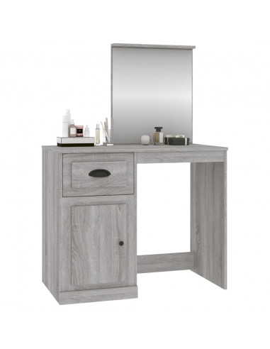 Toeletta Specchio Grigio Sonoma 90x50x132,5cm Legno Multistrato