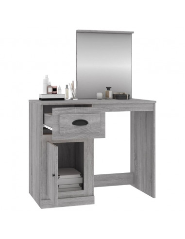 Toeletta Specchio Grigio Sonoma 90x50x132,5cm Legno Multistrato