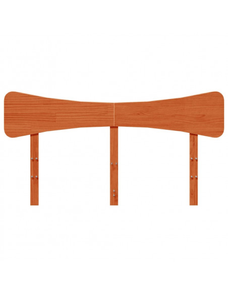 Testiera Marrone Cera 150 cm in Legno Massello di Pino