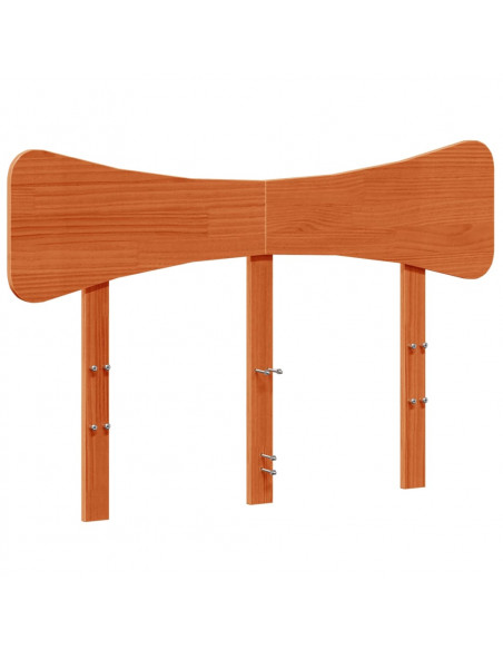 Testiera Marrone Cera 135 cm in Legno Massello di Pino