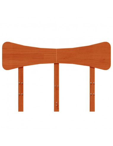 Testiera Marrone Cera 135 cm in Legno Massello di Pino