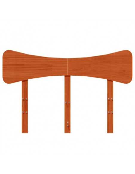 Testiera Marrone Cera 135 cm in Legno Massello di Pino