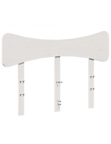 Testiera Bianca 120 cm in Legno Massello di Pino