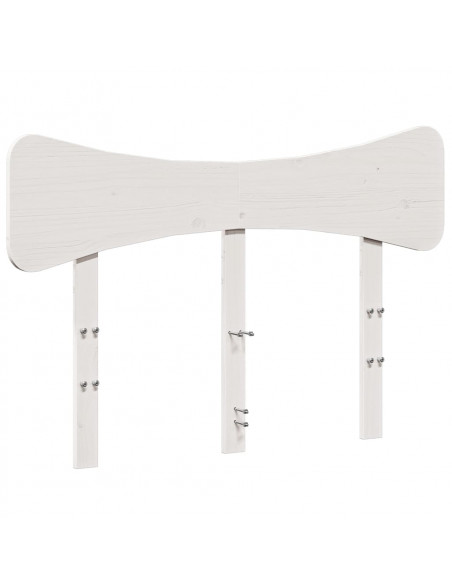 Testiera Bianca 120 cm in Legno Massello di Pino